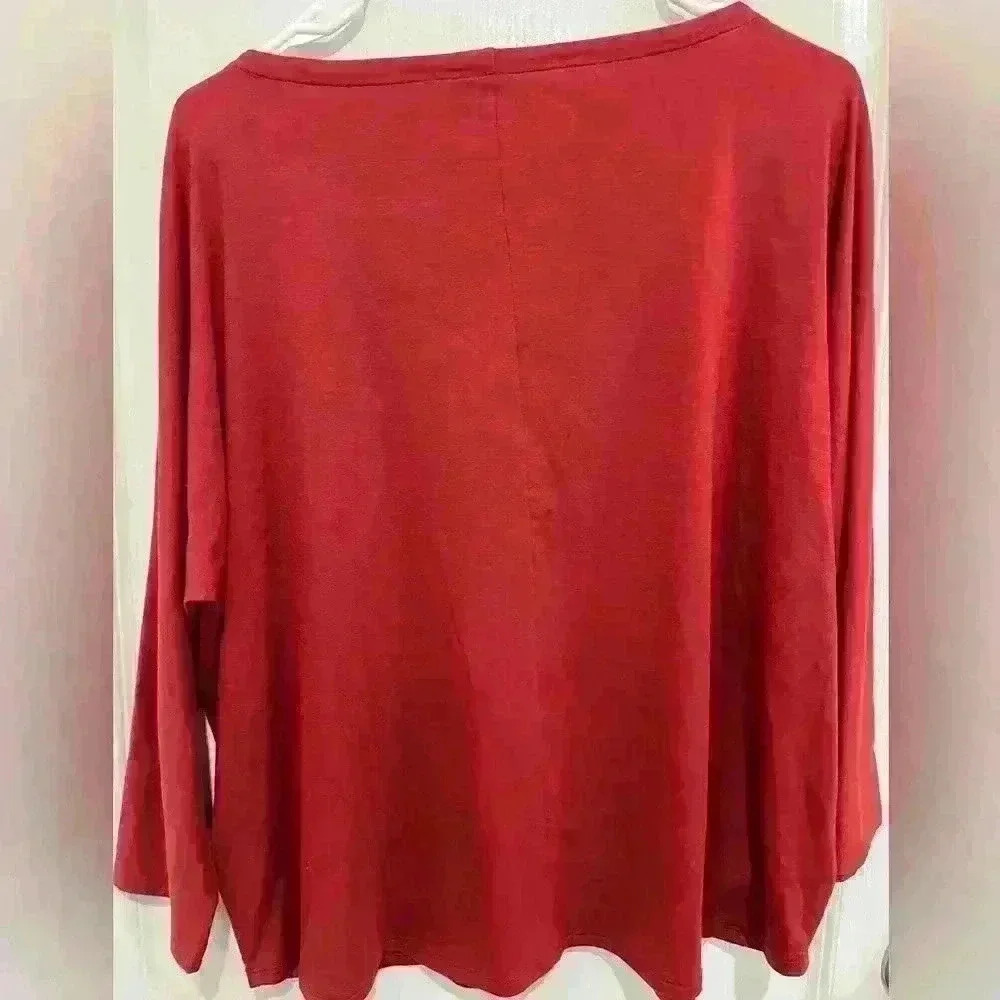 Eileen Fisher Red Top Size  Medium Blouse MP - Picture 2 of 4